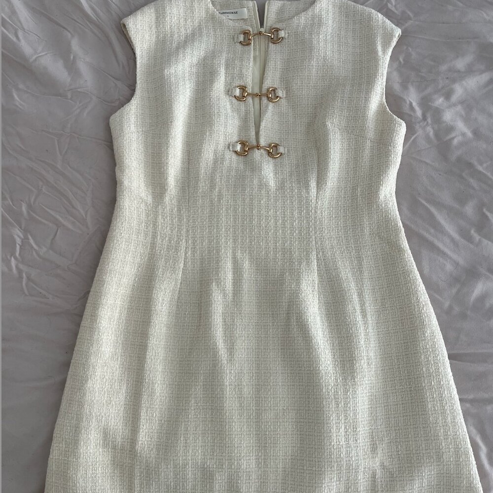 White Comense Business Casual Dress